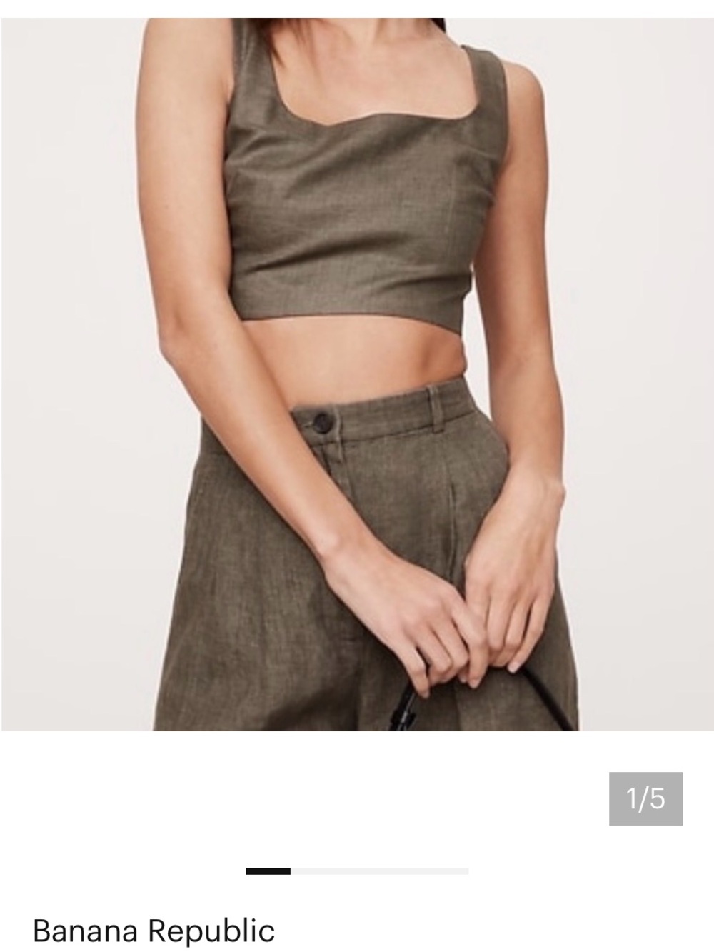 Banana Republic Olive Square-Neck Crop Top